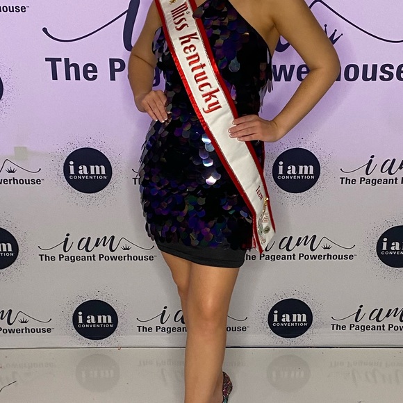 Rachel Allan size 2 large sequin cocktail - Picture 3 of 3